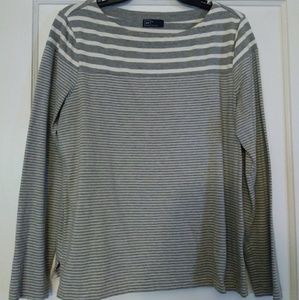 White and gray striped top